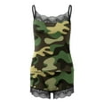 thumbnail image 3 of MKLEKYY Pijamas Mujer Algodon Cortos de Moda para Mujer, Estampado Sexy de Encaje, Tirantes Ajustables, Sin Mangas, Camiseta Sin Mangas, Pantalones Cortos, conjunto de Pijama Informal, 3 of 4