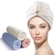 thumbnail image 1 of YFONG Toalla de microfibra para el cabello, paquete de 3 toallas para el cabello con botón, toalla para el cabello súper absorbente para cabello rizado, toalla turbante para el cabello de secado rápid, 1 of 5