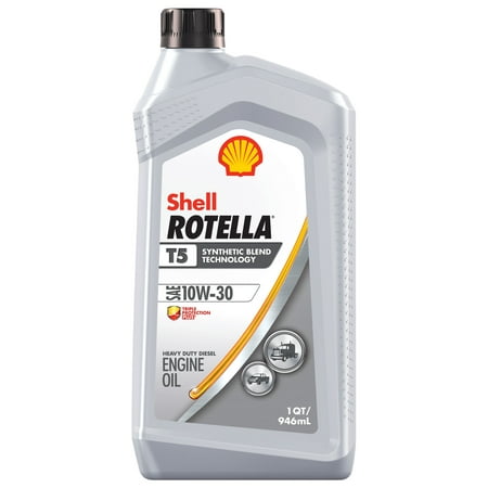Shell Rotella T5 10W-30 Synthetic Blend Diesel Engine Oil, 1 (Best Engine Oil Additive Older Engines)