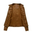 thumbnail image 4 of Yoodem Leather Jacket Women Womens Winter Jacket Womens Long Sleeve Leather Jacket Motorcycle Leather Jacket Pu Leather Jacket Fashion Womens Jacket Coat Leather Jacket Brown M, 4 of 4