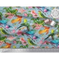 thumbnail image 3 of Soimoi Polyester Crepe Fabric Birds,Leaves & Lily Flower Print Sewing Fabric Yard 52 Inch Wide, 3 of 3