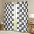 thumbnail image 2 of Manfei Geometric Geometric Checkered Curtains for Living Room,Abstract Geometrical Art Blackout Curtains Set of 2 (38x45),Gray White Curtains and Drapes (38x45),Ultra Soft Room Decoration, 2 of 6