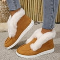 thumbnail image 2 of Womens Snow Boots Suede Fuzzy Loafers Winter Lightweight Soft Sole Thickened Warm Slip on Low Top House Shoes, 2 of 6