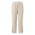 thumbnail image 3 of Sexlip Womens Straight Leg Pants Summer elastic waist tapered leg lightweight fabric breathable wrinkle resistant for Casual Sports wear White L, 3 of 8
