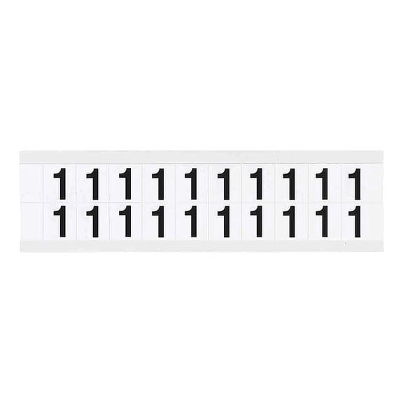 Brady Number Label, 1, 3/4in.Hx21/32in.W, Vinyl 9712-1