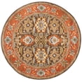 thumbnail image 2 of Safavieh Heritage Giles Oriental Wool Area Rug, Chocolate/Tangerine, 6' x 6' Round, 2 of 8