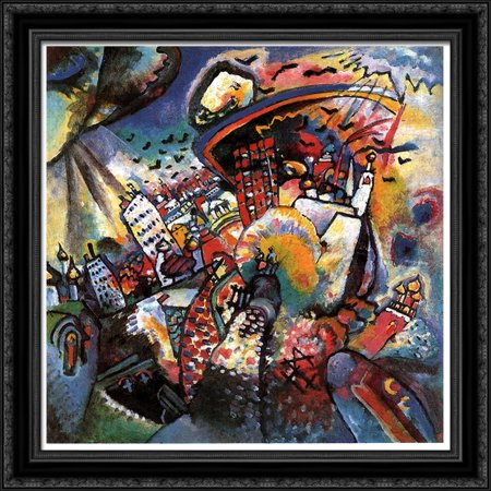 Moscow I 28x28 Large Black Ornate Wood Framed Canvas Art by Wassily Kandinsky