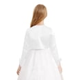 thumbnail image 2 of Alvivi Kids Flower Girl Dress Coat Long Sleeve Bolero Cardigan Lace-up Wedding Party Outerwear Tops White 12, 2 of 6