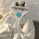 thumbnail image 4 of Sudadera con capucha de terciopelo de alce de Navidad de gran tamaño Harajuku para hombres y mujeres, sudaderas con capucha Kawaii, ropa de otoño e invierno, 4 of 5