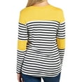 thumbnail image 3 of Avamo Women Pregnancy Clothes Long Sleeve Maternity Tops Striped Breastfeeding Shirt Loose Irregular Hem Nursing Top Blouse Color Block Yellow L, 3 of 5