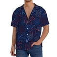 thumbnail image 1 of Fotbe Firework Camisa Estampada de Manga Corta para Hombre, Casual de Verano, Estilo Playero, Sin Arrugas-Medium, 1 of 5