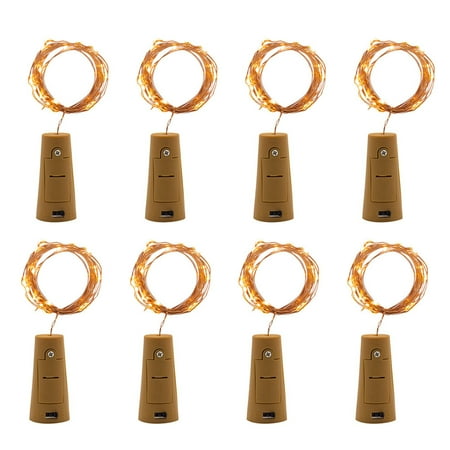 

8Pcs Cork Shaped LED Night Starry Light Wine Bottle Lamp For Party Decor