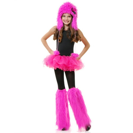 Childs Girls Hot Pink Club Rave Furry Monster Leg Warmers - Walmart.com