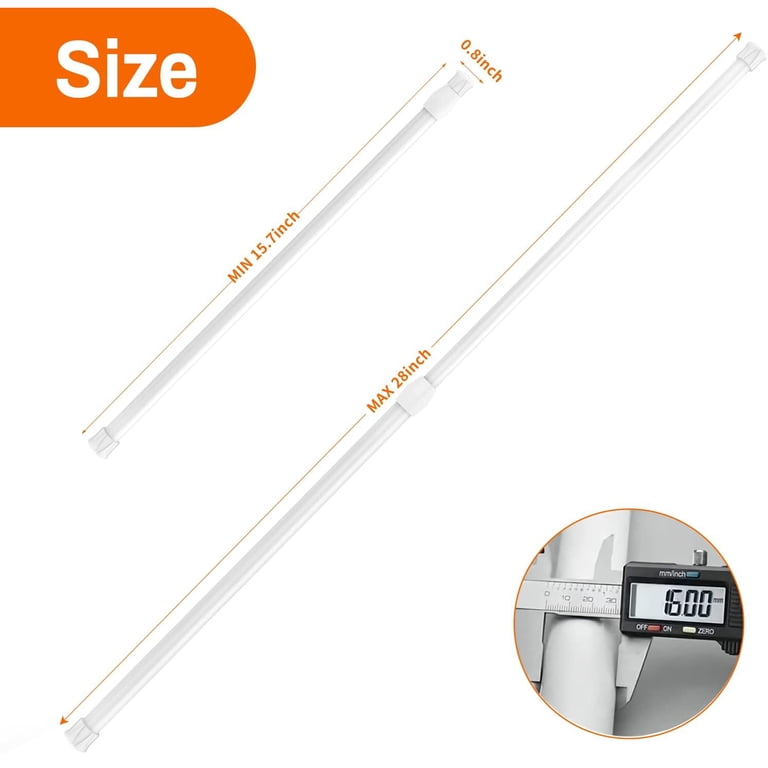 Spring Tension Curtain Rod 15.7-28 Inches White 6 Pack photo 2