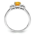 thumbnail image 2 of Sterling Silver Rhodium Plated Diamond and Citrine Round Ring, 2 of 6