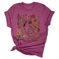 thumbnail image 4 of Women Summer Tops Womens Fashion Casual Crew Neck Prints T Shirts Summer Short Sleeve Casual Loose T Shirts Top Womens Medium Turtle Neck Top Ladies Tall Ballerina Stuff Girls Short Sleeve Purple M, 4 of 5