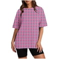 thumbnail image 2 of Fiudx Ofertas Relámpago Camiseta de Manga Corta Holgada Estampada a La Moda para Mujer, 2 of 5