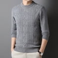 thumbnail image 2 of Men's Autumn/Winter Round Neck Warm Knitted Sweater-Pure Wool Sweater, 2 of 8