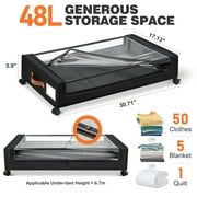 Livhil Under Bed Storage with Wheels, 2Pack Under Bed Storage Containers, Under Bed Shoe Storage and Bins (Black)