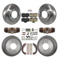 thumbnail image 1 of Transit Auto Front Rear Disc Brake Rotors Ceramic Pads and Drum Kit (9Pc) for Car 2001 Toyota 4Runner Limited Base SR5 with 16" Factory Wheels K8A-105727, 1 of 11