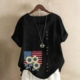 thumbnail image 2 of Cavosen Womens T Shirt Short Sleeve Crew Neck Dressy Patriotic Tee 250 Years Red White and Blue Button Down Graphic Shirt Summer Basic Tops, 2 of 4