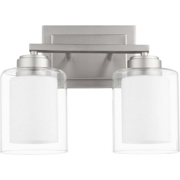 2 Light Vanity Light in Soft Contemporary Style-10.25 inches Tall and 13.25 inches Wide-Satin Nickel Finish Bailey Street Home 183-Bel-4636782