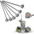 thumbnail image 1 of 6 Pieces Stainless Steel Straws Spoons - Reusable Metal Straws With Spoons, Lang Latte Macchiato Spoons, Cocktail Spoons And Drinking Straws - Heart S, 1 of 1