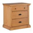 thumbnail image 1 of Linon Roberts Three Drawer Wood Nightstand in Dark Honey Brown, 1 of 22