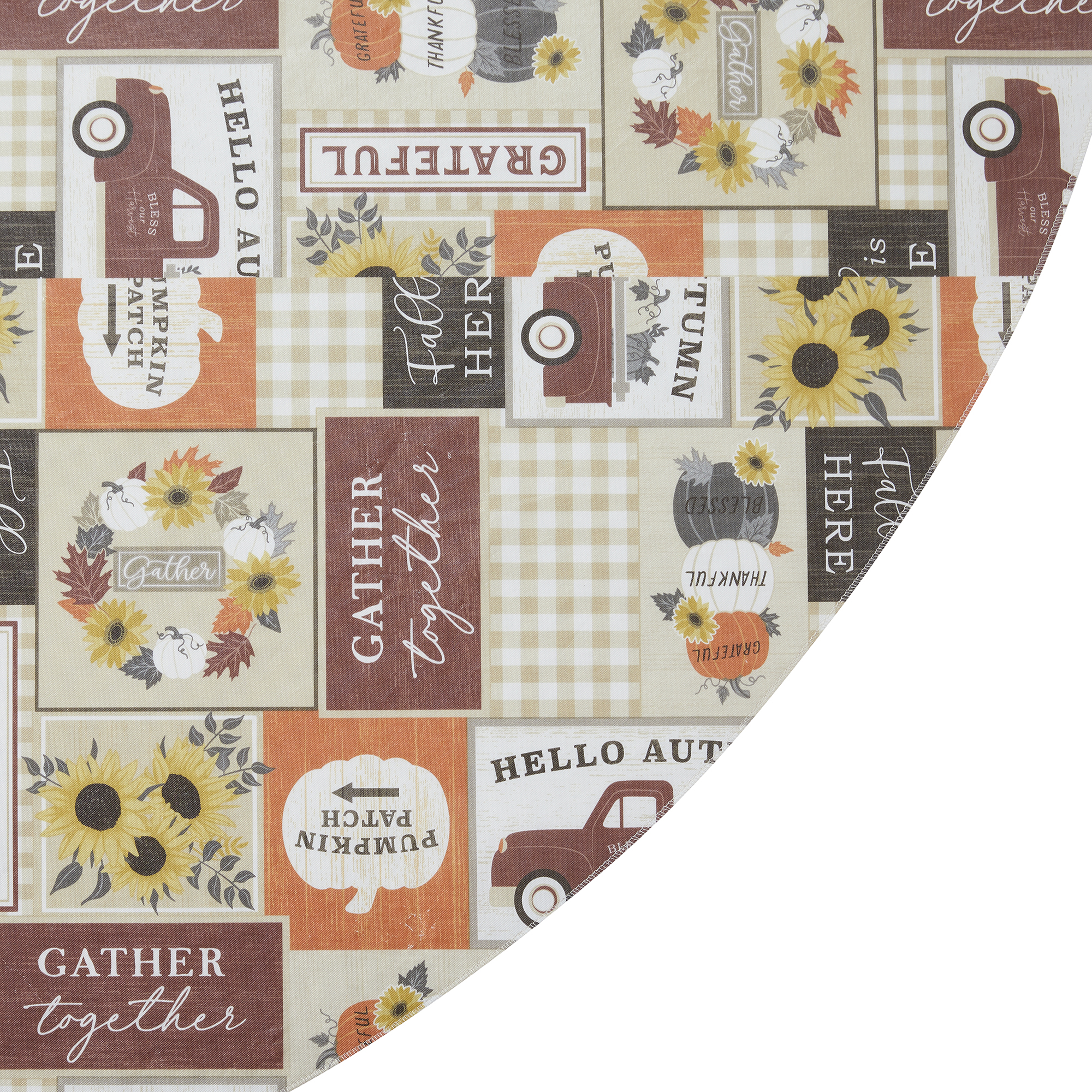 Way To Celebrate Harvest Autumn Patchwork Tablecloth, Fall Décor 60" x 102" - Beige