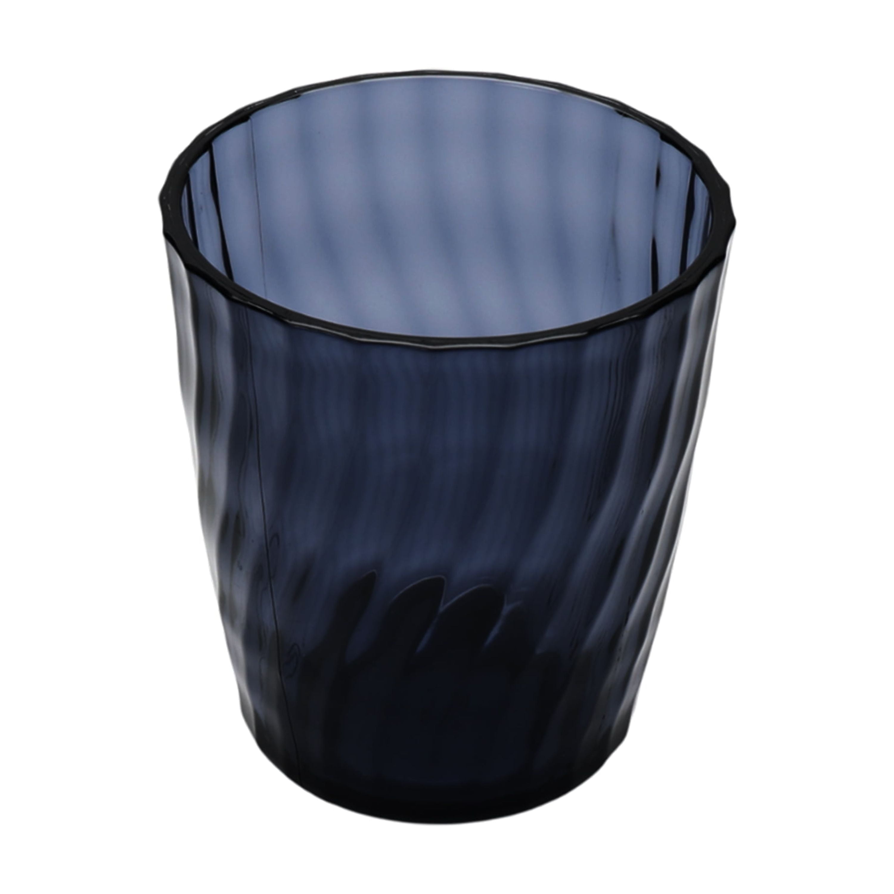 (6 pack) Mainstays 14 oz Acrylic Short Tumbler, Embossed Swirl Texture, Blue