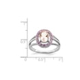 thumbnail image 2 of 1.00 Carat (Ctw) Morganite and Synthetic Pink Sapphires Ring in Sterling Silver for Women, 2 of 5