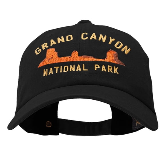 Grand Canyon Embroidered Unstructured Pigment Dyed Cotton Cap - Black OSFM