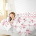 thumbnail image 4 of Manfei Princess Ribbon Child Bedding Comforter Set, White Pink Cartoon Twin Comforter Sets, Kawaii Bowknot Bow Reversible Bedding Set, Microfiber Bedroom Decor, 2 Pieces, 4 of 8