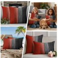 thumbnail image 4 of Outdoor Pillow Covers 20x20 Set of 2, Red Black Ombre Waterproof Patio Throw Pillow Covers for Couch Sofa Chair, Vintage Farmhouse Wooden Decorative Pillowcases for Throw Pillows, 4 of 9