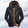 thumbnail image 2 of Men's Winter Workwear Jacket Medium Long Casual Textured Warm Thickened Outdoor Coat, 2 of 5
