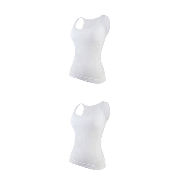 Qarigey Chaleco adelgazante para mujer, ropa deportiva de mezcla de algodón para niñas, ropa deportiva blanca M Blanco METRO 2piezas
