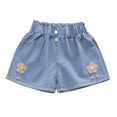thumbnail image 4 of Gubotare Toddler Jean Shorts Toddler Pull On Shorts Boys Girls Roll Up Hem Denim Shorts Elastic Waist Jeans Cargo Pants for Girls (Yellow,Size 3-4 Years), 4 of 9