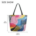 thumbnail image 5 of FORMRS Womens Canvas Tote Bag with Zipper Inner Pocket Shoulder Handbag, Stripes Pattern, 5 of 7