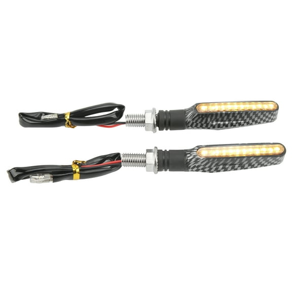 Motorcycle LED Warning Light, Waterproof ABS Sequential Blinking Cool Turn Signal Indicators Low Power Consumption For Off Road Carbon Fiber