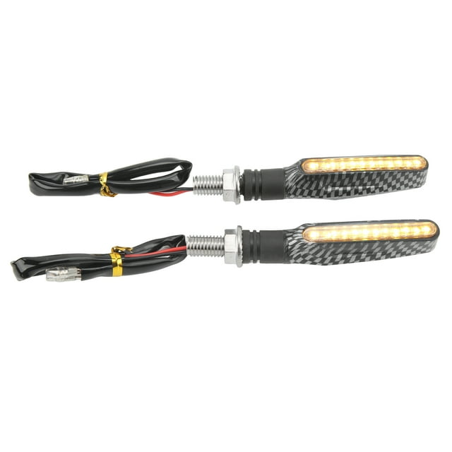 Turn Signal Lights, ABS Motorcycle LED Warning Light For Off Road Carbon Fiber
