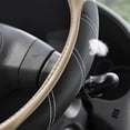thumbnail image 3 of Sport Leather Steering Wheel Cover 14 1/2 inch to 15 inch Universal, Padded Soft Grip Breathable for Car Truck SUV Jeep, Anti Slip Odorless Black and Gray, 3 of 10