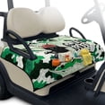 thumbnail image 2 of COEQINE Universal Golf Cart Seat Covers/Seat Blanket for EZGO Yamaha Club Car, Soft Seat Towel/Seat Cushions Folds Like a Bag for Easy Carry, All-Season Comfort, Cartoon Cat Green Camouflage, 2 of 8