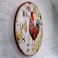 thumbnail image 4 of Soaying 10" Quartz Rustic Rooster Indoor Wall Clock, Silent Mechanism, 4 of 8