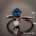 thumbnail image 4 of Womens Rose Gold Ring with Double Zircon Inlaid Artificial Gems Geometric Copper Ring for Her Elegant Fashion Jewelry Gift, 4 of 4