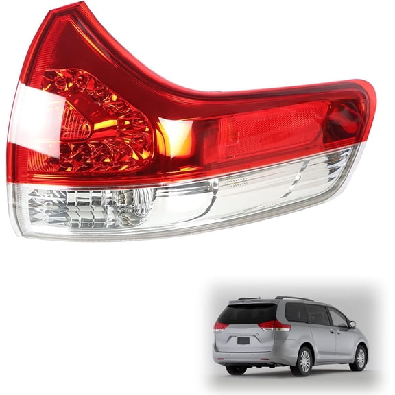 ALL-CARB Tail Light Assembly Rear Outer Brake Lamp Right Side Replacement for 2011-2014 Sienna