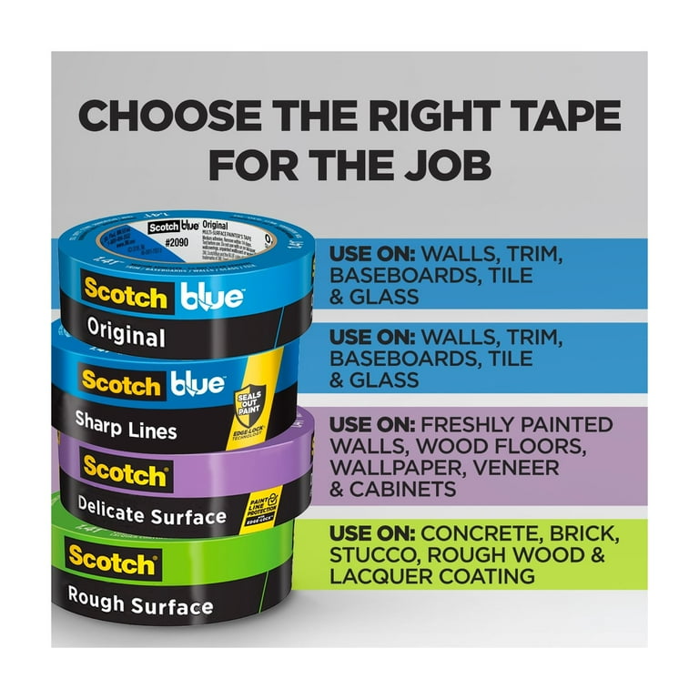 ScotchBlue Sharp Lines Painter's Tape, Blue, 1.88 in x 60 yd, 1 Roll ScotchBlue Sharp Lines Painter's Tape, Blue, 1.88 in x 60 yd, 1 Roll