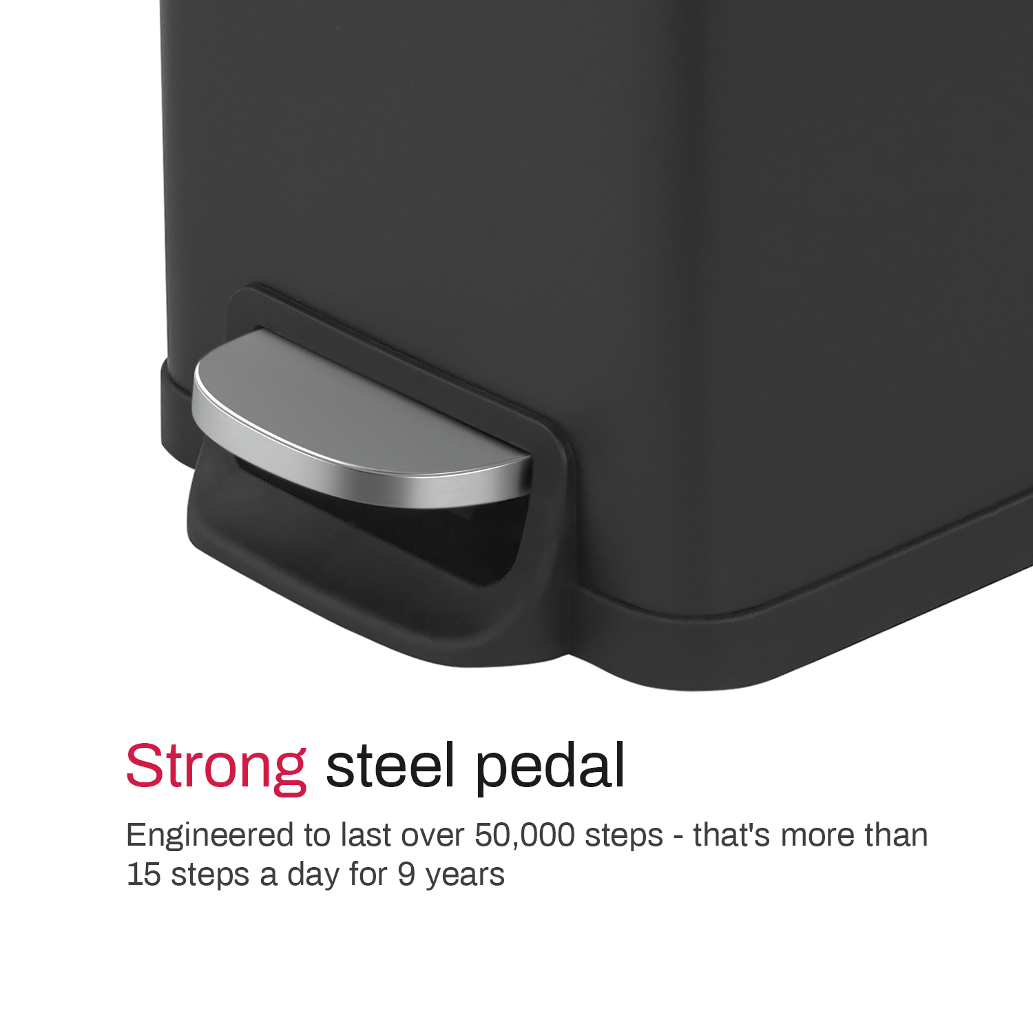 Innovaze 11.9 Gal./ 45 Liter  Slim Stainless-Steel-Made Step-on kitchen Trash Can (Matt Black)