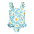 thumbnail image 4 of Traje de Baño de Niña con Encaje Dulce E Impresión de Flores, Lindo Diseño de Correa de Hombro para la Playa Y la Piscina, 4 of 9