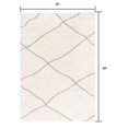 thumbnail image 2 of 4â€™ x 6â€™ Ivory Modern Uneven Lattice Area Rug, 2 of 7