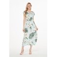 thumbnail image 4 of Robe Longue Simple Hawaïenne pour Femme à Manches Cap Luau S Wispy Cereus Bleu Pâle, 4 of 5